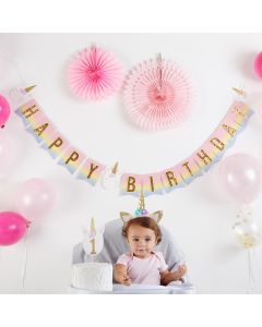 Gold Glitter Unicorn Happy Birthday D...cor Kit