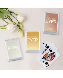 Personalized Metallic Printed Playing Cards - Best Day Ever