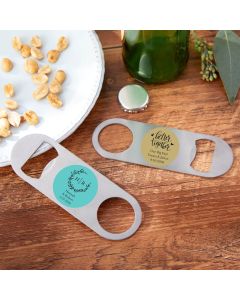 Personalized Silver Oblong Bottle Opener