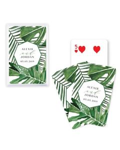 Unique Custom Playing Card Favors Tropical Leaf