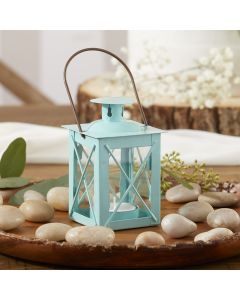 Luminous Blue Mini-Lantern Tea Light Holder