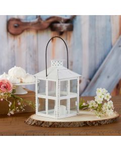 Vintage White Distressed Lantern - Large