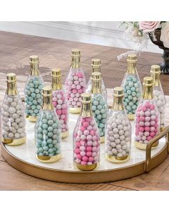 Gold Metallic Champagne Bottle Favor Container - Medium (Set of 12)