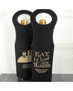 Personalized Faux Leather Wine Tote