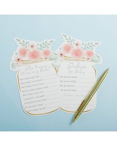 Floral Mason Jar Baby Shower 5-Pack Game Card Set (30 sheets each)