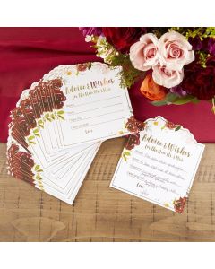 Burgundy Blush Floral Wedding Advice Card (Set of 50)