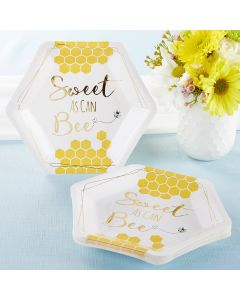 Sweet as Can Bee 7 in. Premium Paper Plates (Set of 16)