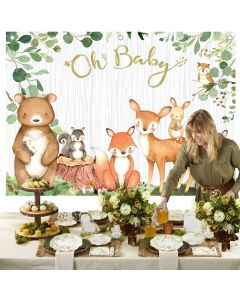 Woodland Baby Shower Photo Backdrop