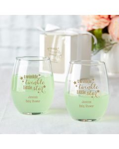 Personalized Stemless Wine Glass 9 Ounce - Baby 