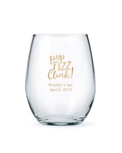 Large Stemless Wine Glass 15 ounce - Printed