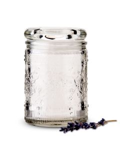Floral Pressed Glass Mason Jar Favor With Stopper (6)