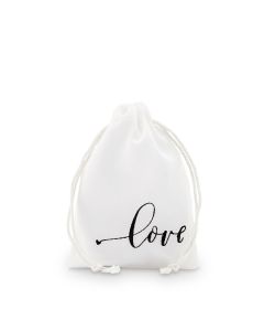 "love" Print Muslin Drawstring Favor Bag - Small (12)