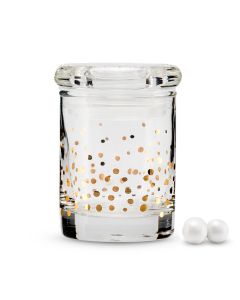 Gold Foil Confetti Mini Glass Favor Jar With Lid (6)