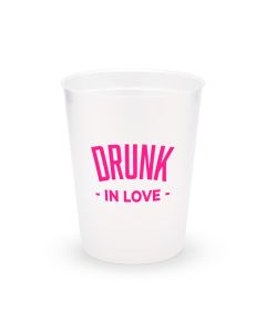 Personalized Frosted Plastic Party Cups - Drunk In Love - Set of 8