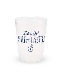 Personalized Frosted Plastic Party Cups - Ship-Faced - Set of 8