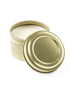 Large Personalized Gold Tin Candle Wedding Favor - Blank