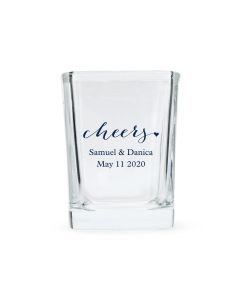 Custom Printed Square Shot Glass Wedding Favor