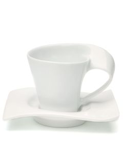 Modern White Cup And Saucer Favor Set (4)