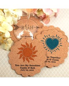 Personalized Scalloped Cork Coasters