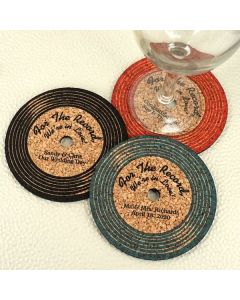 Personalized Vinyl Record Cork Coaster