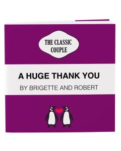 Personalized Notepad Favor With Penguin Couple