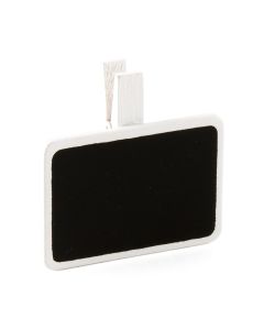 Miniature Rectangular Wooden Black Board Clip With White Wash Finish (24)