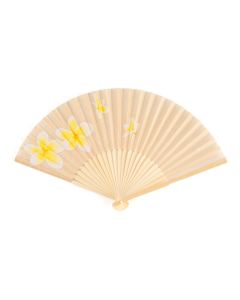 Tropical Fan with Romantic Plumeria Floral Details (pkgs of 6)