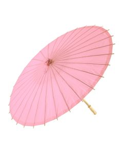 Large 32" Japanese/Chinese Paper Parasol with Bamboo Handle - Pastel Pink