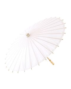 Large 32" Japanese/Chinese Paper Parasol with Bamboo Handle - White