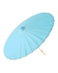 Large 32" Japanese/Chinese Paper Parasol with Bamboo Handle - Aqua Blue