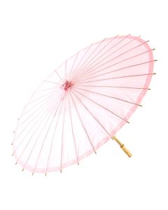 Large 32" Japanese/Chinese Paper Parasol with Bamboo Handle - Vintage Pink