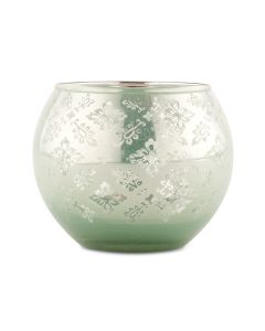 Glass Globe Votive Holder With Reflective Lace Pattern (set of 4)