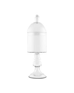 Large Glass Apothecary Candy Jar – Footed Cylinder With Lid