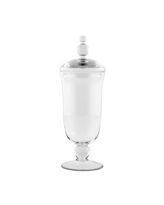 Large Glass Apothecary Candy Jar – Footed Vase With Lid