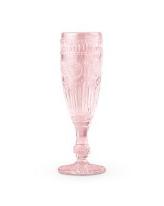 Vintage Style Pressed Glass Flute Pink