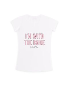 Personalized Junior Bridesmaid Wedding T-Shirt - With The Bride Youth White