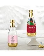 Personalized Gold Metallic Champagne Bottle Favor Container - Celebration (Set of 12)