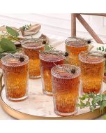 13 oz. Vintage Textured Clear Glass (Set of 6)