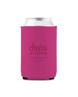 Custom Neoprene Foam Beer Can Party Koozie - Hot Pink