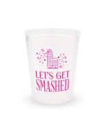 Personalized Frosted Plastic Party Cups - Get Smashed - Set of 8