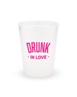 Personalized Frosted Plastic Party Cups - Drunk In Love - Set of 8