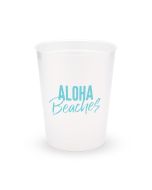 Personalized Frosted Plastic Party Cups - Aloha Beaches - Set of 8