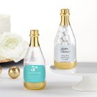 Personalized Gold Metallic Champagne Bottle Favor Container - Anniversary (Set of 12)