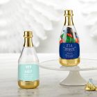 Personalized Gold Metallic Champagne Bottle Favor Container - Bachelor & Bachelorette (Set of 12)
