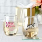 Personalized 9 ounce Party Stemless Wine Glass