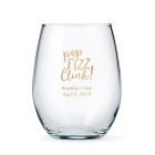 Large Stemless Wine Glass 15 ounce - Printed