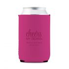 Custom Neoprene Foam Beer Can Party Koozie - Hot Pink
