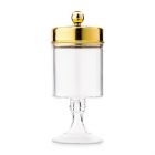 Small Clear Plastic Wedding Favor Container Set - Cylinder Cup With Gold Lid (2)