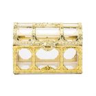 Small Clear Plastic Wedding Favor Container Set - Gold Treasure Chest (set of 2)