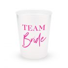 Personalized Frosted Plastic Party Cups - Team Bride Script - Set of 8